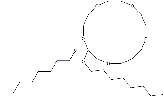 3,3-Di(octyloxy)-1,4,7,10,13-pentaoxacyclohexadecane Struktur