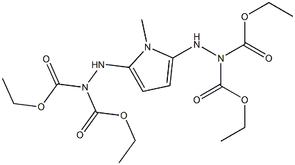 2,5-Bis[N,N'-bis(ethoxycarbonyl)hydrazino]-1-methyl-1H-pyrrole Struktur