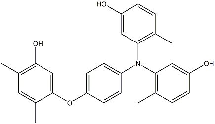 N,N-Bis(3-hydroxy-6-methylphenyl)-4-(5-hydroxy-2,4-dimethylphenoxy)benzenamine Struktur