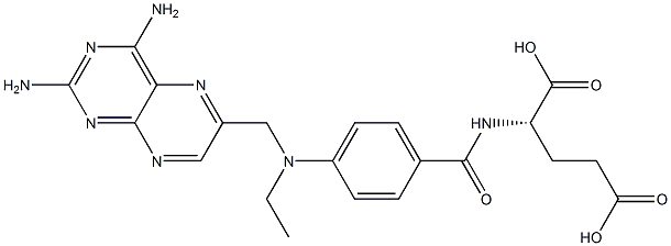 N-[4-[[(2,4-Diaminopteridin-6-yl)methyl]ethylamino]benzoyl]-L-glutamic acid Struktur