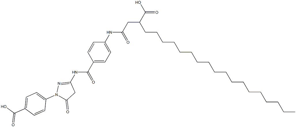 1-(4-Carboxyphenyl)-3-[4-(3-carboxy-1-oxohenicosylamino)benzoylamino]-2-pyrazolin-5-one Struktur