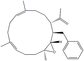 (1R,2S,3S,6E,10E,14S)-1-Benzyl-2,3-epoxy-14-(1-methylethenyl)-3,7,11-trimethylcyclotetradeca-6,10-diene Struktur