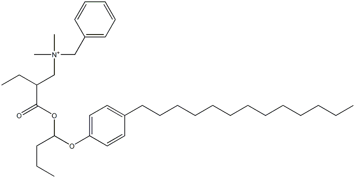 N,N-Dimethyl-N-benzyl-N-[2-[[1-(4-tridecylphenyloxy)butyl]oxycarbonyl]butyl]aminium Struktur