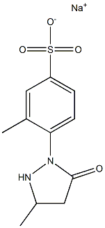 3-Methyl-4-(3-methyl-5-oxopyrazolidin-1-yl)benzenesulfonic acid sodium salt Struktur