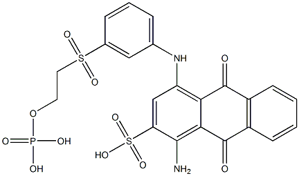 1-Amino-9,10-dihydro-9,10-dioxo-4-[[3-[[2-(phosphonooxy)ethyl]sulfonyl]phenyl]amino]-2-anthracenesulfonic acid Struktur