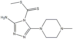 3-Amino-5-(4-methyl-1-piperazinyl)-4H-1,2,4-triazole-4-dithiocarboxylic acid methyl ester Struktur