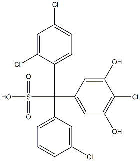 (3-Chlorophenyl)(2,4-dichlorophenyl)(4-chloro-3,5-dihydroxyphenyl)methanesulfonic acid Struktur