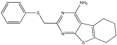 4-Amino-5,6,7,8-tetrahydro-2-phenylthiomethyl[1]benzothieno[2,3-d]pyrimidine Struktur