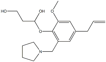 3-[4-Allyl-2-methoxy-6-(1-pyrrolidinylmethyl)phenoxy]-1,3-propanediol Struktur