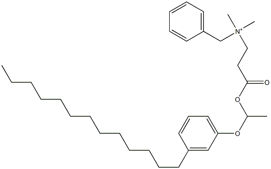 N,N-Dimethyl-N-benzyl-N-[2-[[1-(3-tridecylphenyloxy)ethyl]oxycarbonyl]ethyl]aminium Struktur