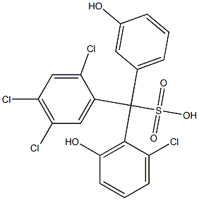 (2-Chloro-6-hydroxyphenyl)(2,4,5-trichlorophenyl)(3-hydroxyphenyl)methanesulfonic acid Struktur