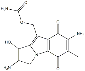 Carbamic acid (2,7-diamino-2,3,5,8-tetrahydro-1-hydroxy-6-methyl-5,8-dioxo-1H-pyrrolo[1,2-a]indol-9-yl)methyl ester Struktur