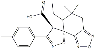 (4R,5S)-6',7'-Dihydro-6',6'-dimethyl-3-(4-methylphenyl)spiro[isoxazole-5(4H),4'(5'H)-[2,1,3]benzoxadiazole]-4-carboxylic acid ethyl ester Struktur