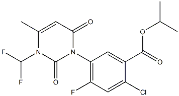 2-Chloro-5-[[3-(difluoromethyl)-1,2,3,6-tetrahydro-4-methyl-2,6-dioxopyrimidin]-1-yl]-4-fluorobenzoic acid isopropyl ester Struktur