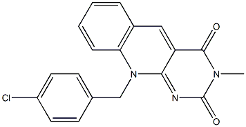 3-Methyl-10-(p-chlorobenzyl)pyrimido[4,5-b]quinoline-2,4(3H,10H)-dione Struktur