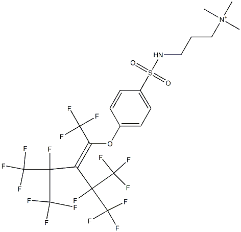 Trimethyl[3-[4-[3,4,4,4-tetrafluoro-2-(heptafluoroisopropyl)-1,3-bis(trifluoromethyl)-1-butenyloxy]phenylsulfonylamino]propyl]aminium Struktur