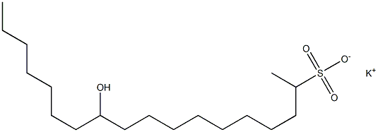 11-Hydroxyoctadecane-2-sulfonic acid potassium salt Struktur