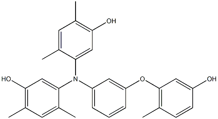 N,N-Bis(5-hydroxy-2,4-dimethylphenyl)-3-(3-hydroxy-6-methylphenoxy)benzenamine Struktur