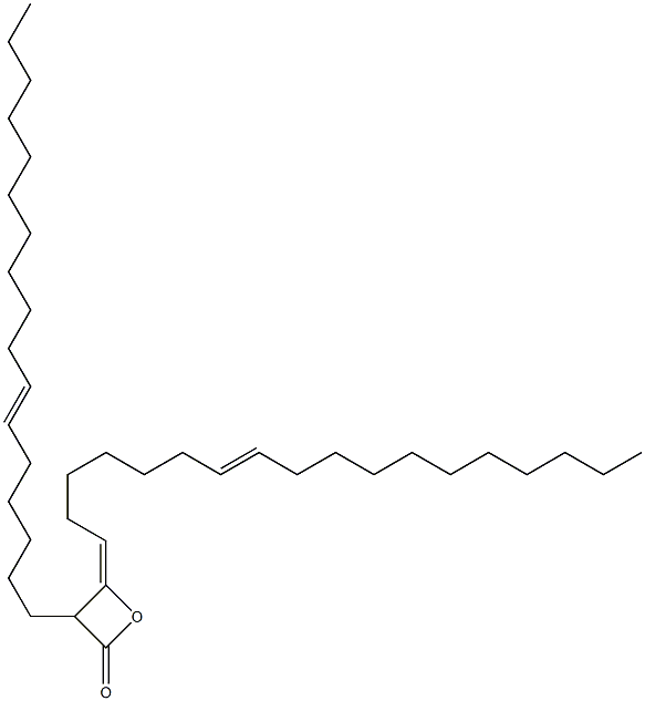 3-(6-Heptadecenyl)-4-(7-octadecen-1-ylidene)oxetan-2-one Struktur