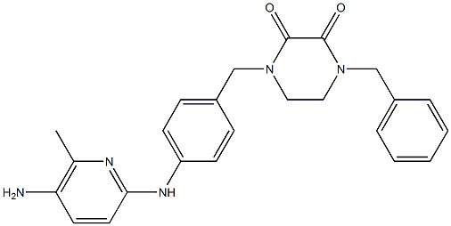 1-[4-[(5-Amino-6-methyl-2-pyridinyl)amino]benzyl]-4-benzyl-2,3-piperazinedione Struktur