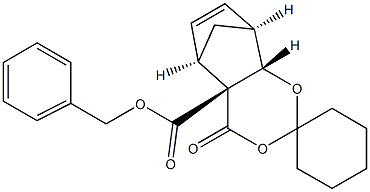 (4aR,5R,8S,8aS)-4a,5,8,8a-Tetrahydro-4-oxospiro[5,8-methano-4H-1,3-benzodioxin-2,1'-cyclohexane]-4a-carboxylic acid benzyl ester Struktur