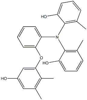 N,N-Bis(2-hydroxy-6-methylphenyl)-2-(5-hydroxy-2,3-dimethylphenoxy)benzenamine Struktur