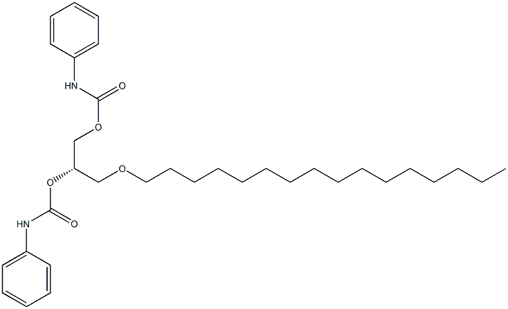 [S,(+)]-3-O-Hexadecyl-1-O,2-O-bis(N-phenylcarbamoyl)-L-glycerol Struktur