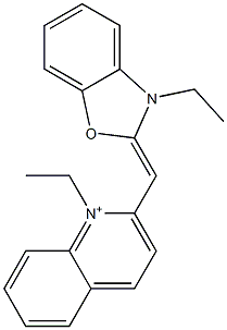 1-Ethyl-2-[[3-ethylbenzoxazol-2(3H)-ylidene]methyl]quinolinium Struktur