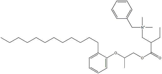 N,N-Dimethyl-N-benzyl-N-[2-[[2-(2-dodecylphenyloxy)propyl]oxycarbonyl]butyl]aminium Struktur