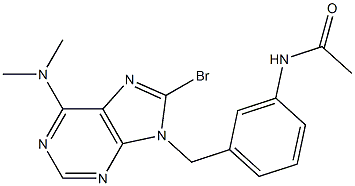 6-Dimethylamino-8-bromo-9-(3-acetylaminobenzyl)-9H-purine Struktur