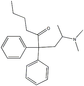 2-Dimethylamino-4,4-diphenyl-5-nonanone Struktur