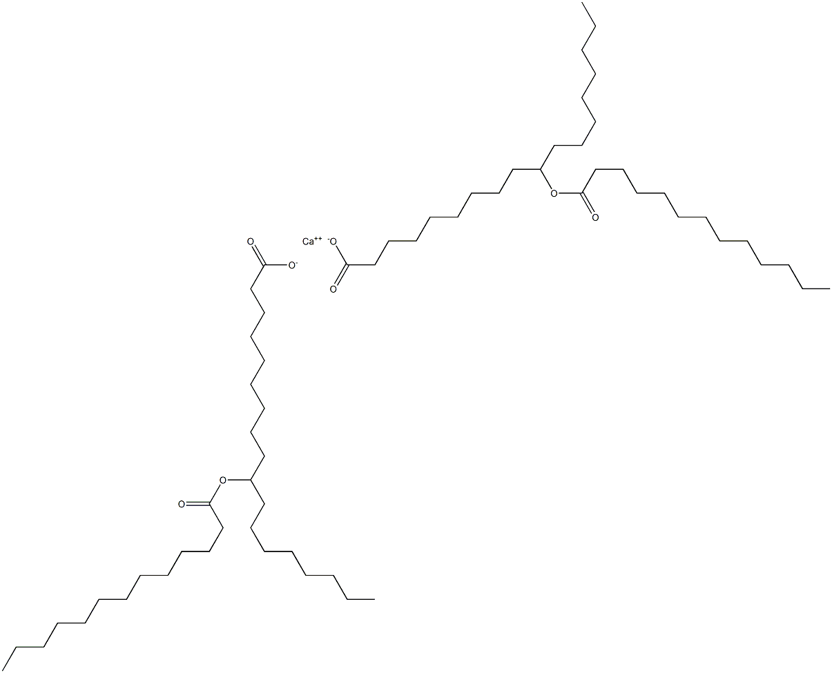 Bis(10-tridecanoyloxystearic acid)calcium salt Struktur