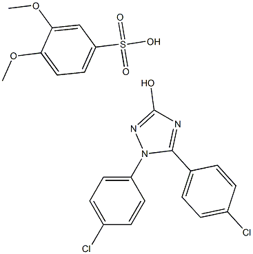 1,5-Bis(4-chlorophenyl)-1H-1,2,4-triazol-3-ol 3,4-dimethoxybenzenesulfonate Struktur