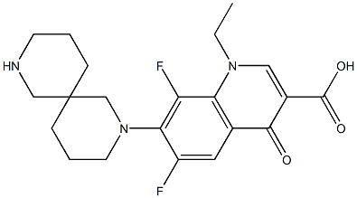 1-Ethyl-1,4-dihydro-6,8-difluoro-7-(2,8-diazaspiro[5.5]undecan-2-yl)-4-oxoquinoline-3-carboxylic acid Struktur