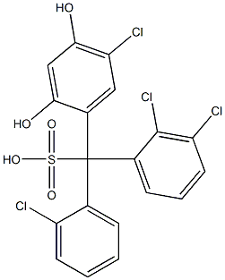 (2-Chlorophenyl)(2,3-dichlorophenyl)(5-chloro-2,4-dihydroxyphenyl)methanesulfonic acid Struktur