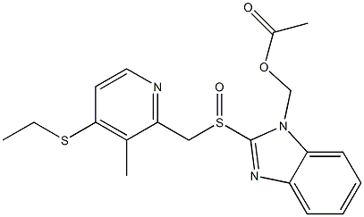 1-Acetyloxymethyl-2-[(3-methyl-4-ethylthio-2-pyridinyl)methylsulfinyl]-1H-benzimidazole Struktur