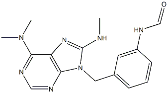 6-Dimethylamino-8-methylamino-9-(3-formylaminobenzyl)-9H-purine Struktur