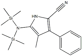 5-[Bis(trimethylsilyl)amino]-3-phenyl-4-methyl-1H-pyrrole-2-carbonitrile Struktur