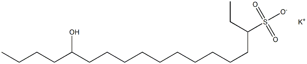 14-Hydroxyoctadecane-3-sulfonic acid potassium salt Struktur