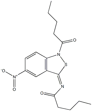 5-Nitro-1-valeryl-3(1H)-valerylimino-2,1-benzisothiazole Struktur