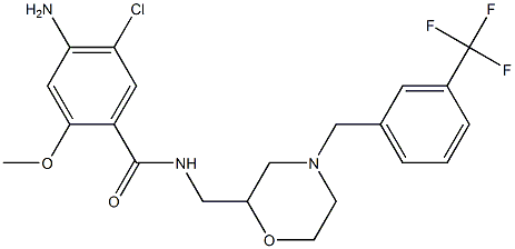 4-Amino-5-chloro-2-methoxy-N-[[4-(3-trifluoromethylbenzyl)-2-morpholinyl]methyl]benzamide Struktur