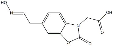 2-[[2,3-Dihydro-2-oxo-6-[2-(hydroxyimino)ethyl]benzoxazol]-3-yl]acetic acid Struktur