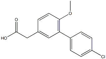 4'-Chloro-6-methoxy-1,1'-biphenyl-3-acetic acid Struktur