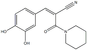 3-(3,4-Dihydroxyphenyl)-2-(1-piperidinylcarbonyl)acrylonitrile Struktur