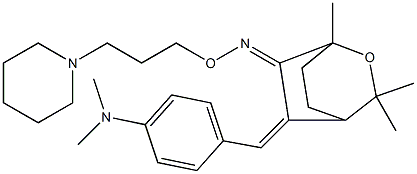 5-[4-(Dimethylamino)benzylidene]-1,3,3-trimethyl-2-oxabicyclo[2.2.2]octan-6-one O-[3-piperidinopropyl]oxime Struktur