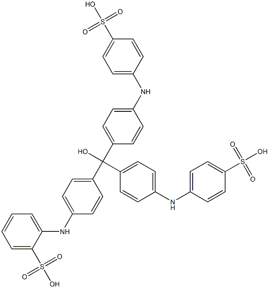 2-[4-[Bis[4-(4-sulfoanilino)phenyl]hydroxymethyl]anilino]benzenesulfonic acid Struktur