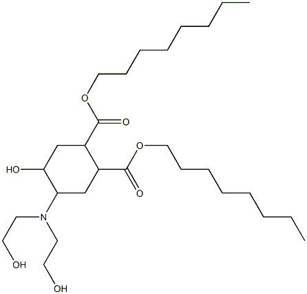 5-Hydroxy-4-[bis(2-hydroxyethyl)amino]-1,2-cyclohexanedicarboxylic acid dioctyl ester Struktur