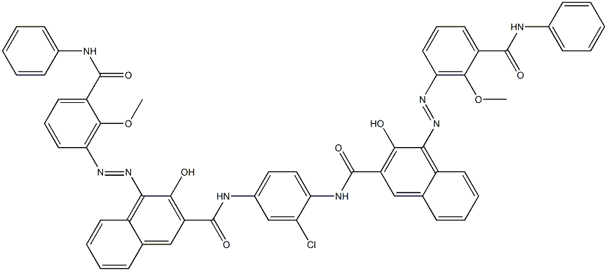 N,N'-(2-Chloro-1,4-phenylene)bis[4-[[6-methoxy-5-(phenylcarbamoyl)phenyl]azo]-3-hydroxy-2-naphthalenecarboxamide] Struktur