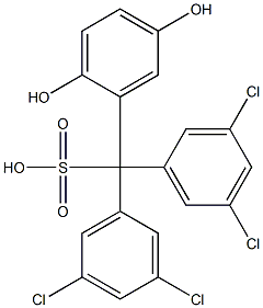 Bis(3,5-dichlorophenyl)(2,5-dihydroxyphenyl)methanesulfonic acid Struktur