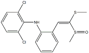 N-(2,6-Dichlorophenyl)-2-[2-methylsulfinyl-2-(methylthio)ethenyl]aniline Struktur